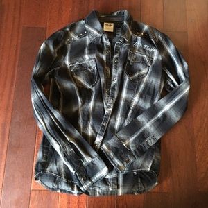 Plaid Harley Davidson button up shirt