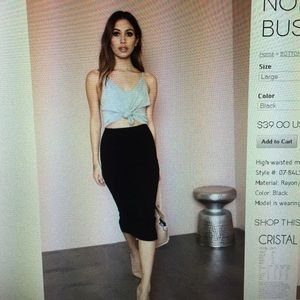 High waisted pencil skirt