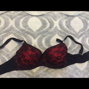 Red lace bra
