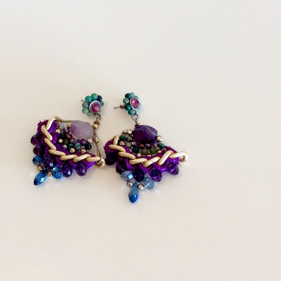 purple Toned chandelier earrings