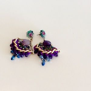 purple Toned chandelier earrings