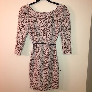 3/4 sleeved "dusty pink" cheetah dress