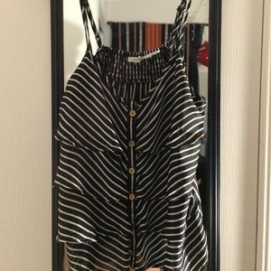 Stripped Flowy Shirt w/fake buttons