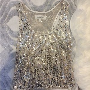 Abercrombie gold sequin tank