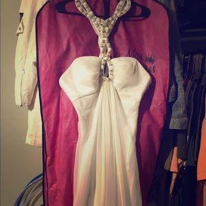 White full length prom dress size 10