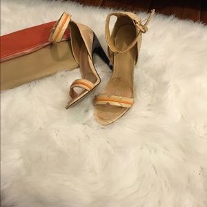 Tan/Orange Jazmyn Ankle Strap Heels