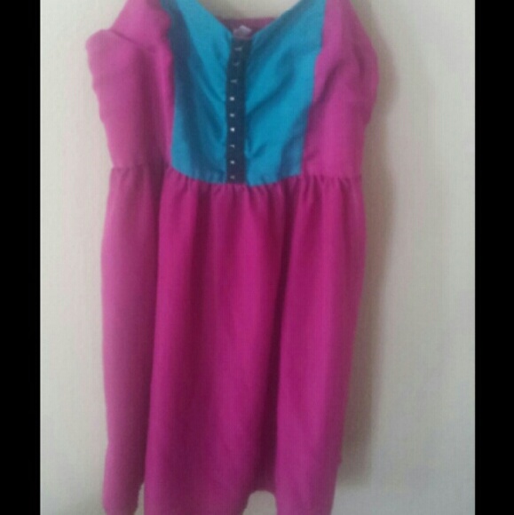 Blue and pink dress