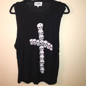 Black skull cross tanktop