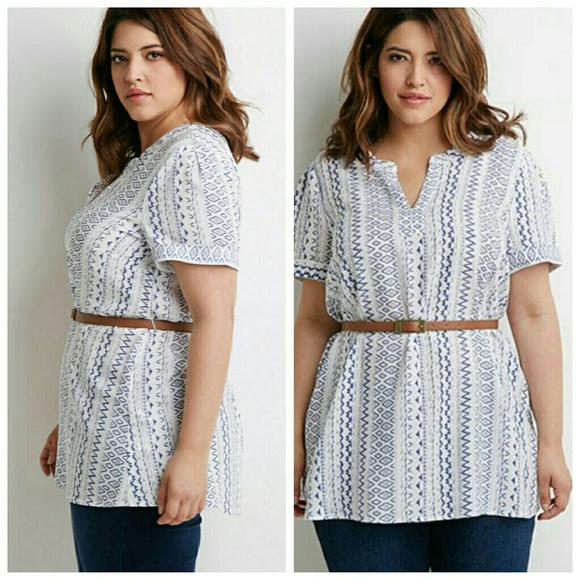 Shirt Style Tunic * Printed