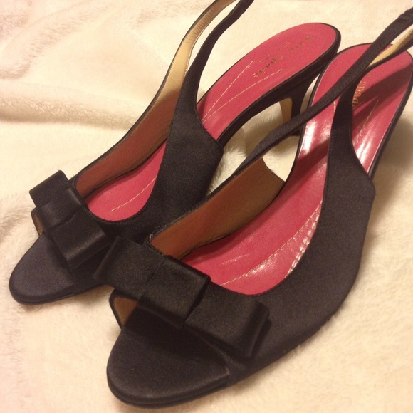kate spade Shoes - kate spade NEW YORK Black Satin Heel - Size 7.5B