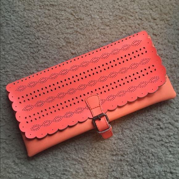 American Eagle Neon Orange Clutch Handbag