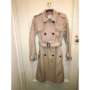 Banana Republic Khaki Beige Trench Coat Sz Sm