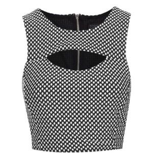 Black and white Topshop crop top