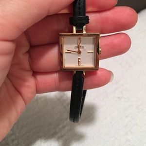 Coach watch with leather strap