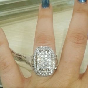 $10,000 3 CTW 10k Solid WG Engagement Ring Set