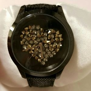 Black heart Guess watch