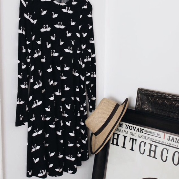 Swan Print Dress