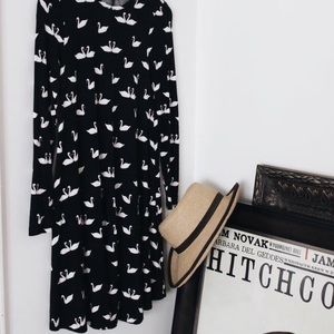 Swan Print Dress