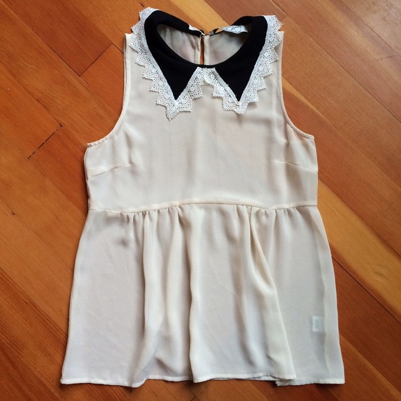 Sheer Peter Pan collared top