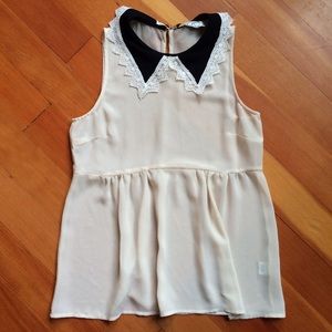 Sheer Peter Pan collared top