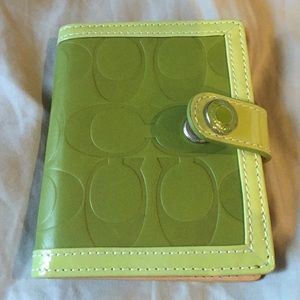 Coach lime green ID holder