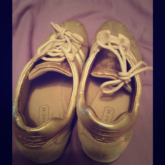 Cute gold COACH sneakers