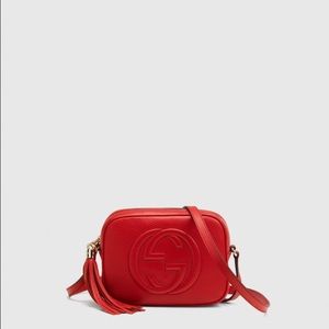 Red Gucci Soho disco bag with tassel