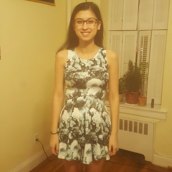 Blue Floral Scuba Dress