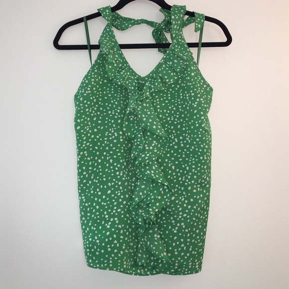 Green and white halter