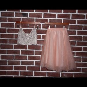 Crop top and tulle skirt combo