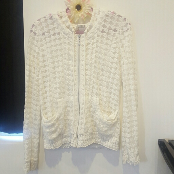 White mesh Hoodie