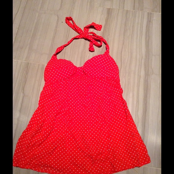 Red polka dot halter top by PacSun