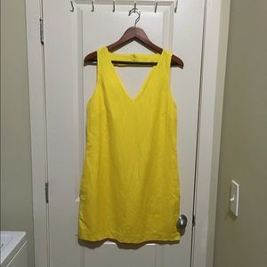 Banana republic yellow linen mini dress size 8
