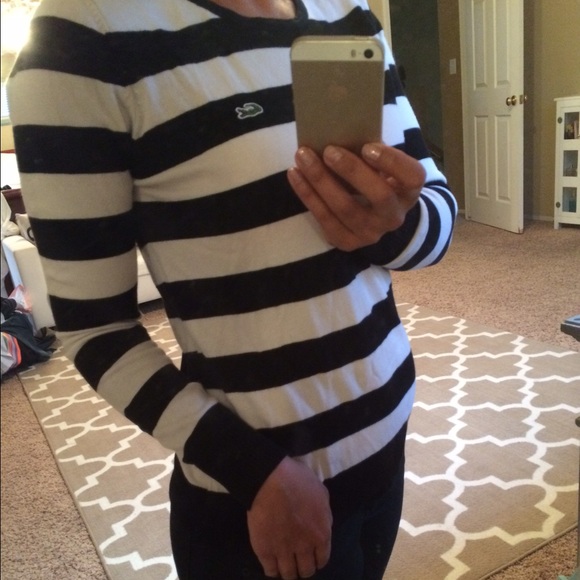Lacoste  black-and-white striped sweater