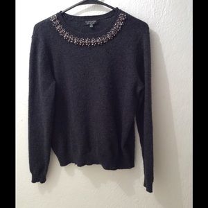 gray beaded collar necklace