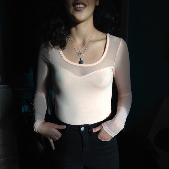 Salmon/baby pink Bozzolo leotard NWOT