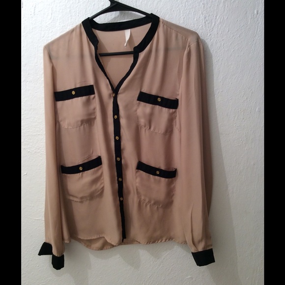 Wyatt Beige Silky Button down