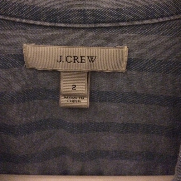 J Crew Stripped Chambray Pullover - image 2