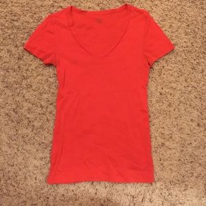 J. Crew Red V-neck Tee Shirt