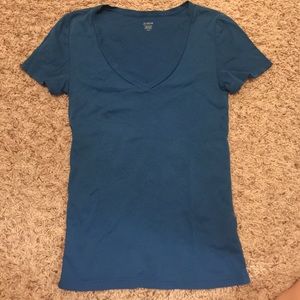 J. Crew Blue V-neck Tee Shirt