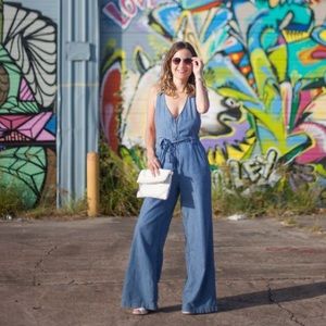 Free People Chambray Jumpsuit SZ 2