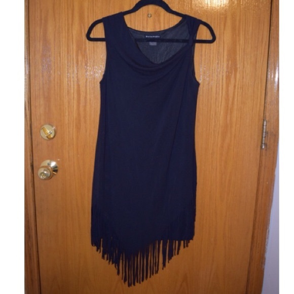 Vintage fringe dress in black