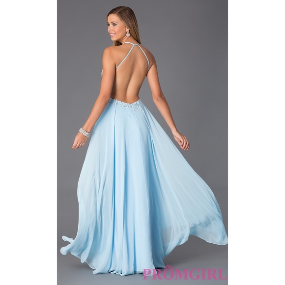 Blush Dresses Light Blue Open Back Prom Dress By Blush Poshmark