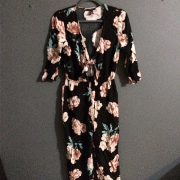 MOCK stone cold fox floral jumpsuit with tie front