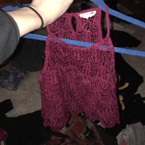 LA hearts lace crop top