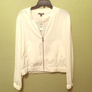 Express White bomber Jacket