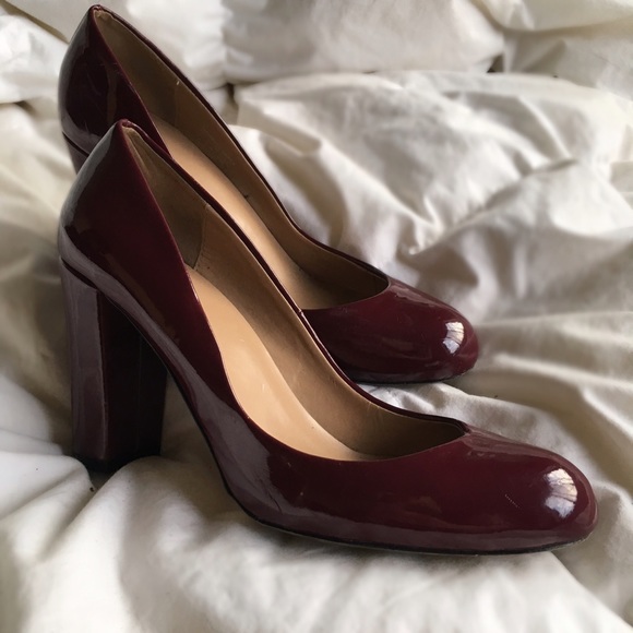 Patent Red Chunk Heels