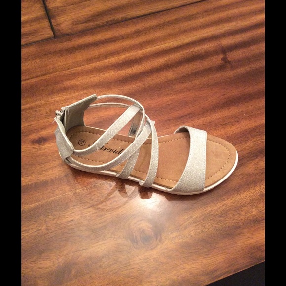 Silver Strappy Sandals - Picture 2 of 4