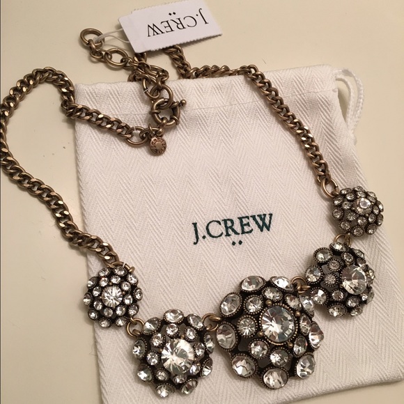 {J. Crew} NWT Crystal Cluster Statement Necklace
