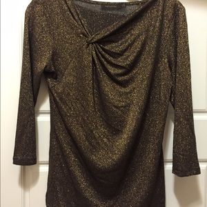 The Limited 3/4 sleeve black and gold sparkly top